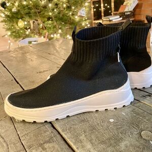 Zara Black Knit Sock Sneakers